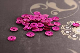 Пайетки с голографией 6мм 10грамм малиновый