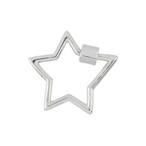 " Zlatka" Замок " карабин" декоративный " звезда" FMK- V04 26 х 26 мм 1 шт №01 под серебро