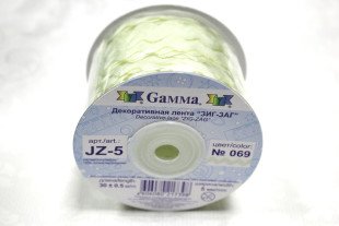 Тесьма отделочная "ЗИГ-ЗАГ" 5 мм 30 м №069 молочный